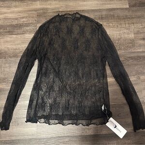 Sheer Black Lace Top